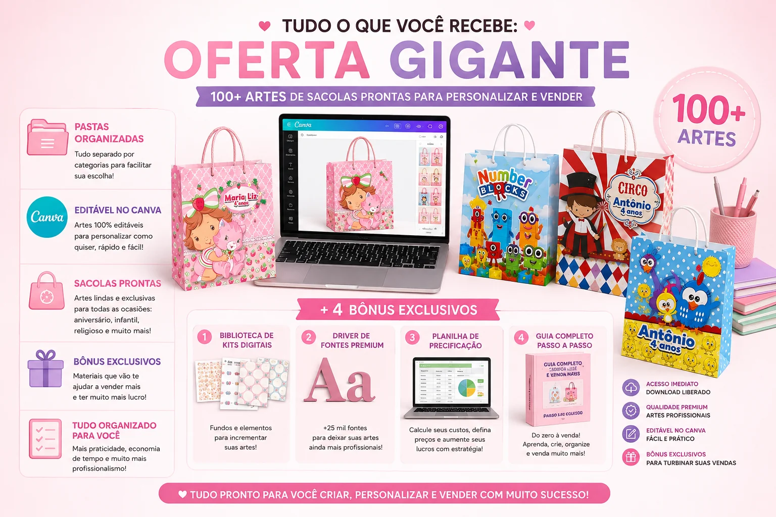 Pastas organizadas por tema